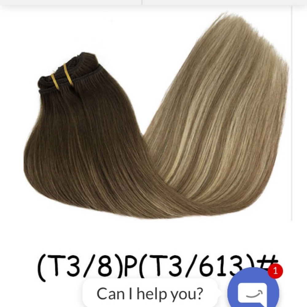 Clips in Hair Extensions Natural Human Hair Straight Double Weft-(T3/8)P(T3/613)